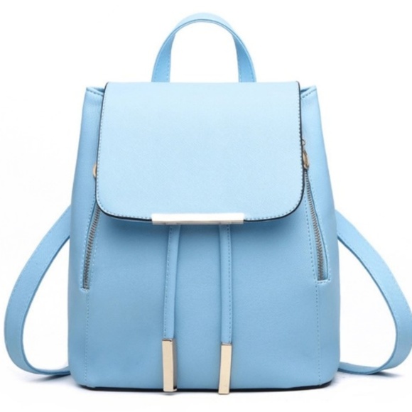 Vegan Leather Day Pack  Blue - Picture 1 of 1